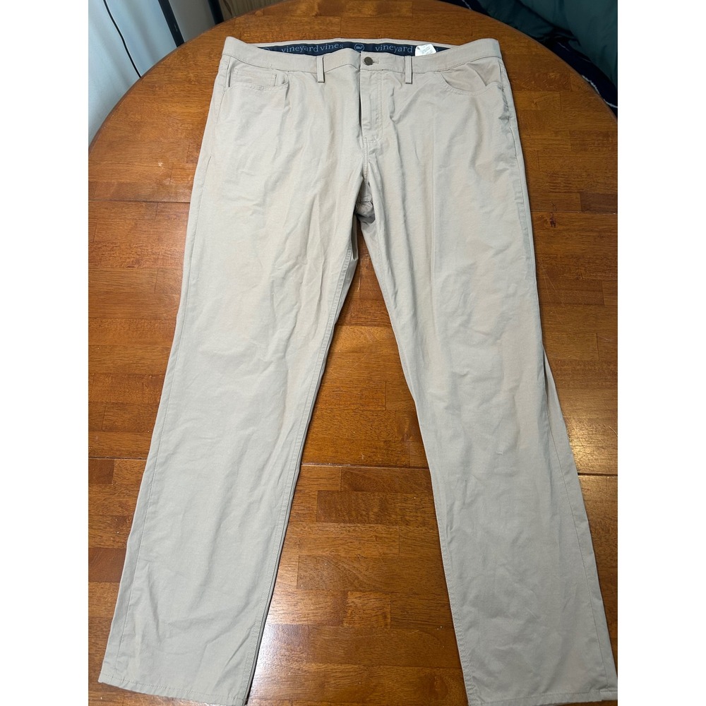 Vineyard Vines On The Go Pant Mens 42x32 Khaki Tan Performance Chino Stretch